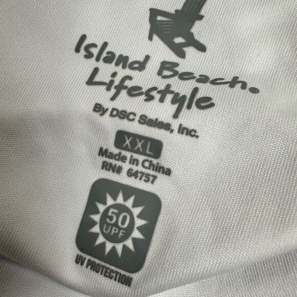 EUC Island Beach Men’s White Long Sleeve Moisture Wicking Shirt Orange Beach XXL - Picture 3 of 5